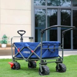 AREBOS Handkar | Transportwagen | Apparatuurwagen | Opvouwbaar | Duwstang| Blauw -Camping Korting 1200x1200 763