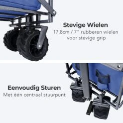 LifeGoods Bolderkar - Opvouwbaar - Tot 80KG - 94L - Wasbaar Polyester - 98x45cm - Blauw/Grijs -Camping Korting 1200x1200 780