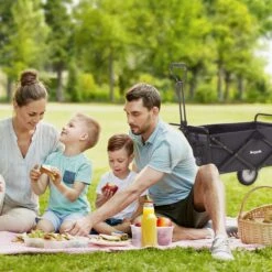 LifeGoods Bolderkar - Opvouwbaar - Draaibare Wielen - 2 Standen - 70KG Draagkracht - Zwart -Camping Korting 1200x1200 836