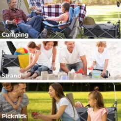 LifeGoods Bolderkar - Opvouwbaar - Tot 80KG - 94L - Wasbaar Polyester - 98x45cm - Zwart/Grijs -Camping Korting 1200x1200 845