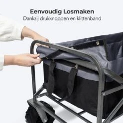 LifeGoods Bolderkar - Opvouwbaar - Tot 80KG - 94L - Wasbaar Polyester - 98x45cm - Zwart/Grijs -Camping Korting 1200x1200 848