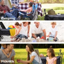 LifeGoods Bolderkar - Opvouwbaar - Tot 120KG - 103L - Extra Draagtas En Duwstang - Wasbaar Polyester - 98x45cm - Zwart/Grijs -Camping Korting 1200x1200 885