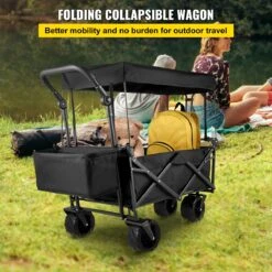 LOUVAINS® Bolderkar Opvouwbaar - Bolderkar - Bolderwagen - Bolderkar Kinderenvervoer - Bolderkar Opvouwbaar Met Massieve - Bolderkar Opvouwbaar Luchtbanden - Bolderkar Opvouwbaar Met Duwstang -Camping Korting 1200x1200 917