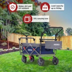 AREBOS Premium Steekwagen Met Dak Opvouwbare Tuinkar Handkar Bolderkar Blauw / Grijs 14 AREBOS Premium Steekwagen Met Dak Opvouwbare Tuinkar Handkar Bolderkar Blauw / Grijs -Camping Korting 1200x1200 921