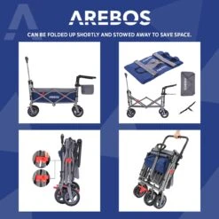 AREBOS Premium Steekwagen Met Dak Opvouwbare Tuinkar Handkar Bolderkar Blauw / Grijs 20 AREBOS Premium Steekwagen Met Dak Opvouwbare Tuinkar Handkar Bolderkar Blauw / Grijs -Camping Korting 1200x1200 925
