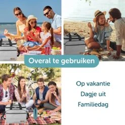 ForDig Koeltas XL Grijs (30 Liter) - Gemaakt Van 600D Polyester Met PEVA-Voering - Ruimte Voor 40 Blikjes Of 20 Halve Liter Flessen - Opvouwbaar Koel Tas Met Easy-Acces Flap - Ruimte Voor Bestek - Picknick Cool Bag - Coolerbag - Grote Cooler -Camping Korting 1200x1200 969