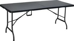 ERRO Vouwtafel - Wickerlook - 180x74cm - Zwart