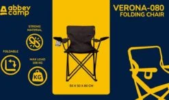 Abbey Camp Campingstoel - Vouwstoel - Zwart -Camping Korting 1200x710
