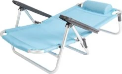 Bo-Camp Beach Chair - Monaco - Aluminium - Blauw -Camping Korting 1200x728