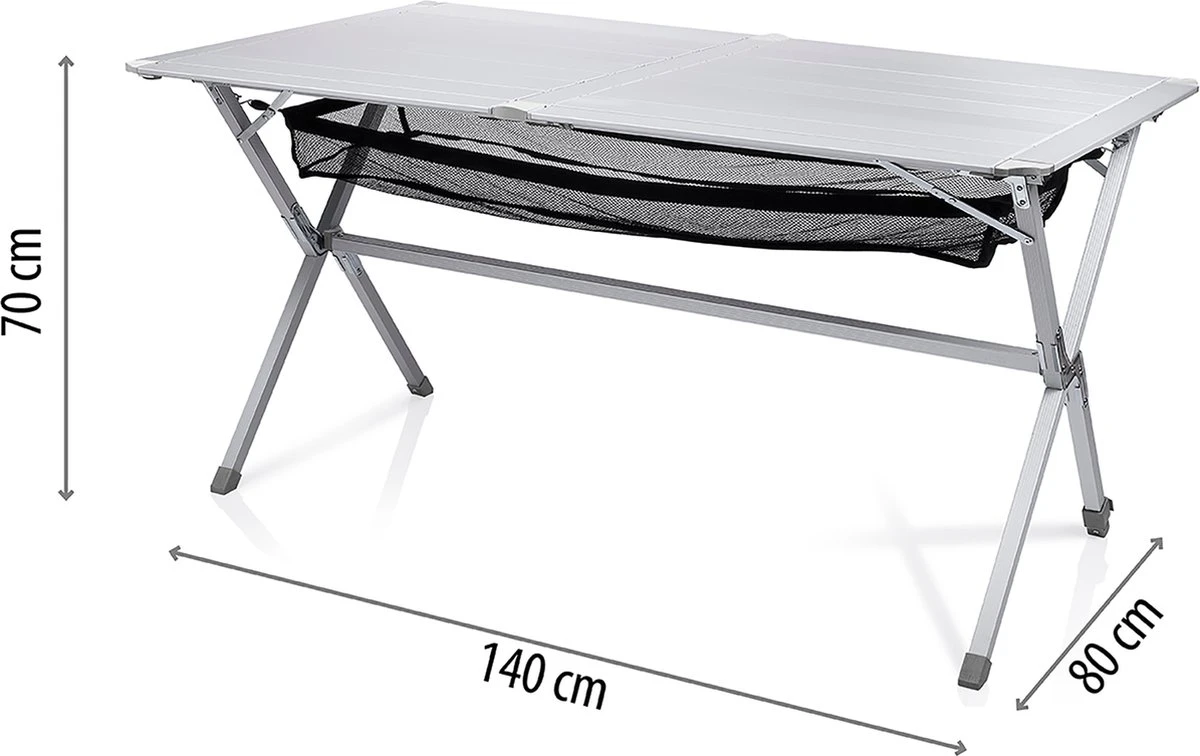 Campart Campingtafel XL TA-0806 - Opvouwbaar, Lichtgewicht En Met Verstelbare Poten - Kampeertafel Inklapbaar Inclusief Opbergtas - 140 X 80 X 70 Cm - Wit 11 Campart Campingtafel XL TA-0806 - Opvouwbaar, Lichtgewicht En Met Verstelbare Poten - Kampeertafel Inklapbaar Inclusief Opbergtas - 140 X 80 X 70 Cm - Wit - Afbeelding 11