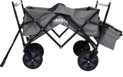 AREBOS Handwagen Vouwbare Dak Handwagen Vouwbare Trolley Uitrustingswagen Grijs -Camping Korting 1200x759 3