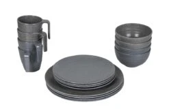 Bo-Camp Campingservies - 100% Melamine - 16-delig - Stone - Grijs -Camping Korting 1200x794 63