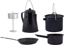 ESSCHERT DESIGN Pannenset Kampvuur - 4 Delig - Outdoor - Metaal -Camping Korting 1200x837