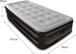 BluMill Eenpersoons Luchtbed - Met Ingebouwde Pomp - Luchtbed Zelfopblazend - Incl. Draagtas - 191x99x36 Cm -Camping Korting 1200x859