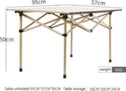 Buxibo - Lichtgewicht Vouwbare Campingtafel - Inklapbaar - Vis/Tuin/Picknick Tafel - Kamperen - Met Opberghoes - Aluminium - Grijs -Camping Korting 1200x869