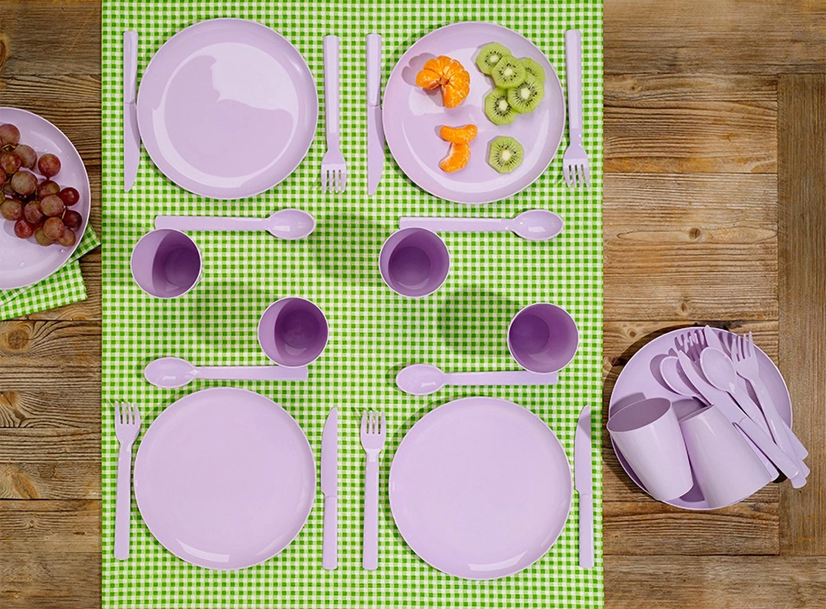 Campingservies - Picknick Bestek - 31 Delig - 6 Personen - Mintgroen 2 Campingservies - Picknick Bestek - 31 Delig - 6 Personen - Mintgroen - Afbeelding 2