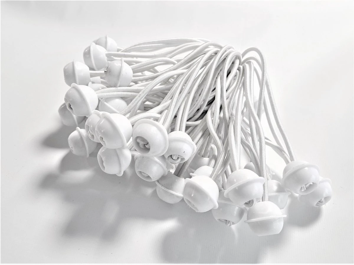 KC Partytent Elastiek Met Balletje | Lang | +/- 15 Cm | 40 Stuks 1 KC Partytent Elastiek Met Balletje | Lang | +/- 15 Cm | 40 Stuks