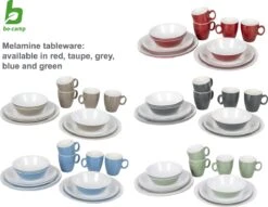 Bo-Camp Servies - Campingbord - 100% Melamine - 16-delig - Groen -Camping Korting 1200x928 1