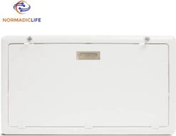 Merkloos NormadicLife® - Outdoor – Opklapbare Tafel - Eettafel – Tafel Voor Buitenkeuken - Caravan – Camper – Picknicktafel - Ingebouwd Ledlicht – Wit -Camping Korting 1200x929