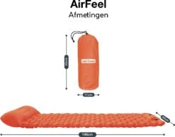 AirFeel Lichtgewicht Opsblaasbaar Slaapmatje - Ingebouwde Pomp En Kussen - 196 X 60 X 6 Cm - Orange -Camping Korting 1200x943 3