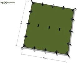 Tarp 3x3 – Olive Green -Camping Korting 1200x979 5