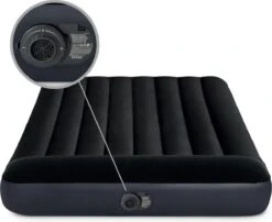 Intex Luchtbed - Twijfelaar - 137 X 191 X 25 Cm - Blauw - Met Ingebouwde Pomp, Hoeslaken Antraciet En Reparatieset -Camping Korting 1200x983 2