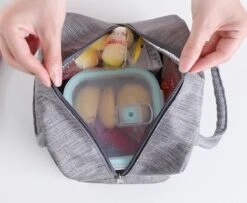 Koeltas - Lunchtas - Volwassenen En Kinderen - Compact & Handig: Zomer - Picknick -School - Lunch - Werk - Klassiek Grijs -Camping Korting 1200x987