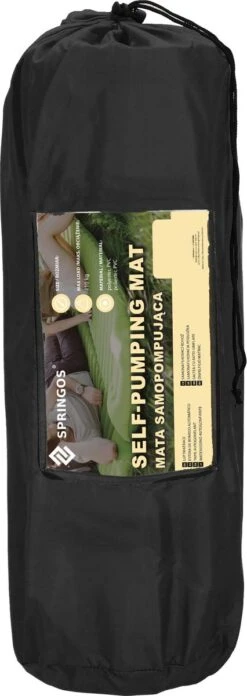 Springos Slaapmat | Zelfopblazend | 180 Cm | Inclusief Hoes | Zwart -Camping Korting 426x1200 3