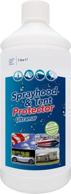 Ultramar - Sprayhood & Tent Protector 1L - Impregneermiddel Voor Bootkap, Tent, Cabriodak - Maakt Waterdicht En Geeft Extra Bescherming -Camping Korting 440x1200