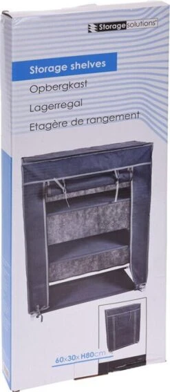 Merkloos GARDEROBE KAST - 3 SCHAPPEN - 60X30X80 CM -Camping Korting 523x1200