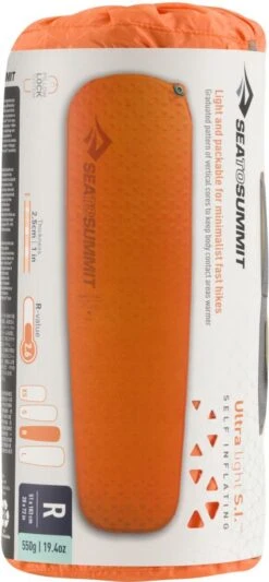 Sea To Summit UltraLight S.I. Regular - Zelf Opbaasbare Slaapmat - 2.5cm - 550g - Oranje -Camping Korting 556x1200