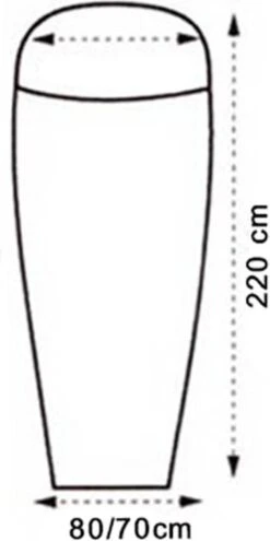 LOWLAND OUTDOOR® LAKENZAK - SUPERLITE - MUMMY MODEL - 220X80/70 CM - 280GR -Camping Korting 599x1200
