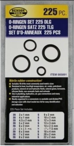 Benson O-ringen Set 225-delige Doos - Rubberen Ringetjes Set - Afsluitringetjes Set -Camping Korting 608x1200