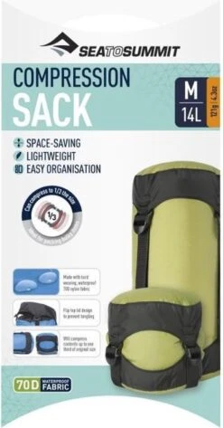 Sea To Summit Compressiezak - 14L - Groen - Lichtgewicht -Camping Korting 626x1200