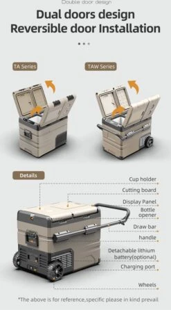 Alpicool 55L - Koelkast/vriezer - 12V-24V/230V - Compressor - APP - Voor Auto En Huis - Outdoor Camping Benodigdheden -Camping Korting 664x1200
