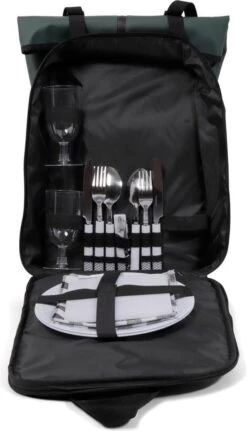 Norländer Picknick Rugtas - Koeltas - Inclusief Bestek - Groen -Camping Korting 687x1200 1