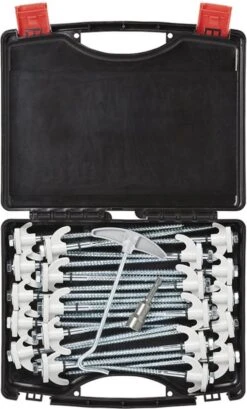 PROPLUS Pro Plus Tentharing Set - 20 Stuks - Ø 7 X 200 Mm - Schroefbaar - Adapter + Koffer 10 PROPLUS Pro Plus Tentharing Set - 20 Stuks - Ø 7 X 200 Mm - Schroefbaar - Adapter + Koffer -Camping Korting 725x1200 1