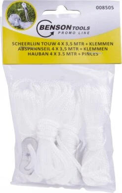 Benson Touw Scheerlijn 3.5 Meter + Klemmen - 4 Stuks -Camping Korting 760x1200