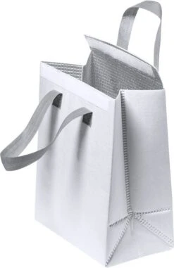 Merkloos Koeltas - Lunchtas - Koeltasje Lunch - Koelelementen - Isolatie - Volwassenen - Dames - Heren - Klittenbandsluiting - 23 X 29 Cm - Kunststof - Aluminium - Wit -Camping Korting 778x1200 1