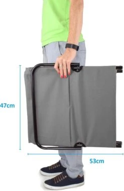 Strandmat Opvouwbaar Met Schouderband - Strandstoel Grijs 145x47x52 -Camping Korting 779x1200