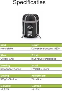 Naturehike® Slaapzak Katoen - 6 Tot 1 Graden - Slaapzakken Volwassenen - 220*80cm - 4 Seizoenen Slaapzak Lente, Zomer, Herfst & Winter - Lichtgewicht & Waterdicht -Camping Korting 818x1200 4