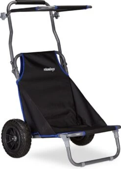 Relaxdays Strandkar Opvouwbaar - Strandstoel Met Zonnedak - Strand Stoel Op Wielen -Camping Korting 864x1200 2