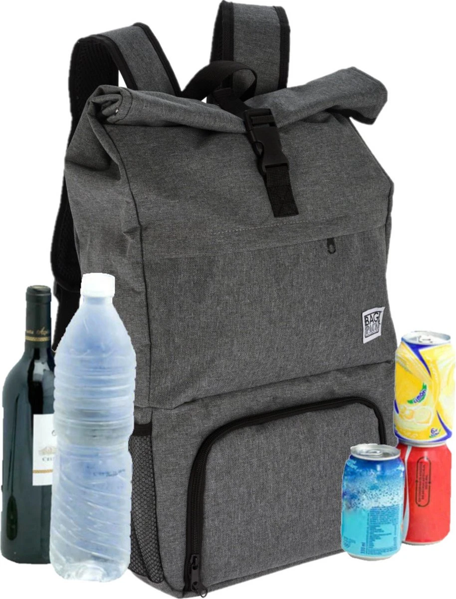 Merkloos Rugtas/rugzak Grijs - 30 X 12 X 60 Cm - 20 Liter - Met Koel Voorvakje - Koelrugzak 1 Merkloos Rugtas/rugzak Grijs - 30 X 12 X 60 Cm - 20 Liter - Met Koel Voorvakje - Koelrugzak