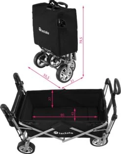 Tectake - Opvouwbare Bolderwagen Handkar Nico Zwart - 403549 -Camping Korting 942x1200