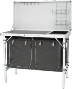 Campart Campingkeuken KI-0757 – Complete Keuken En Campingkast – Opvouwbaar En Inclusief Draagtas - Grijs -Camping Korting 969x1200 2